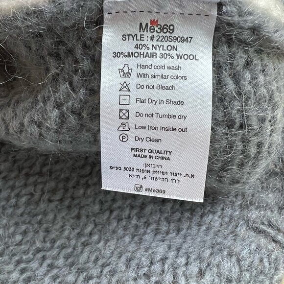 Me369 Brooklyn Natural Sweater Embroidered "Good Vibes" Wool Mohair Size XS/S - Picture 9 of 11
